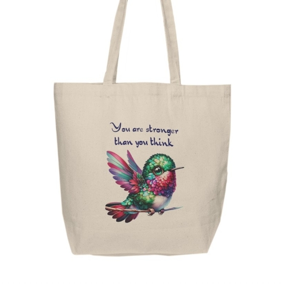 You Are Stronger Than You Think  Custom Canvas Tote Bag - Picture 2 of 2